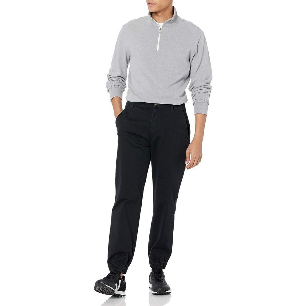 A Essentials Straight Fit Jogger Pants S Black Elastic Drawstring Pockets - Picture 1 of 8
